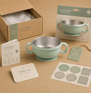 Custom packaging and accessories for silicone feeding sets